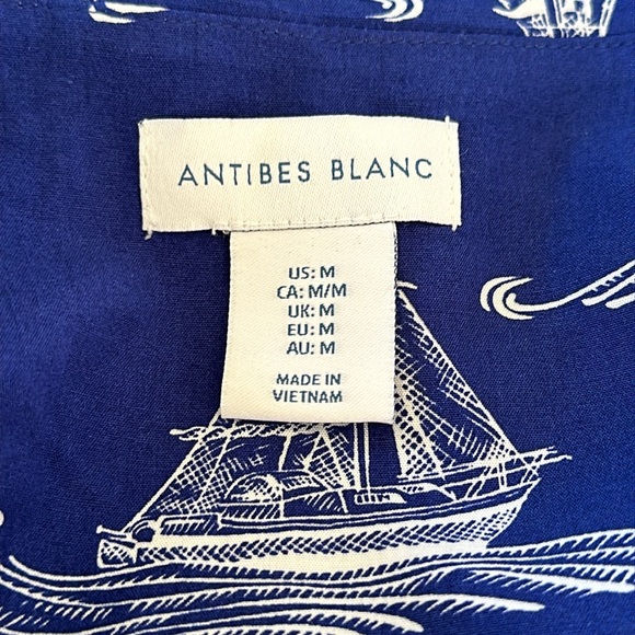 Antibes Blanc Blue and White Sailboat Spaghetti Strap Dress in size Medium - Picture 7 of 8